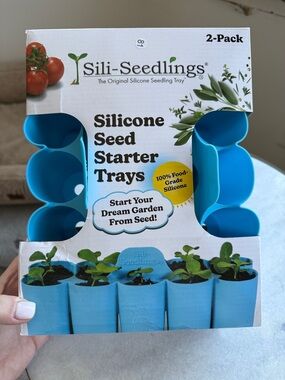 NEW- Sili-Seedlings Silicone Seed Starter Trays in Opal Blue